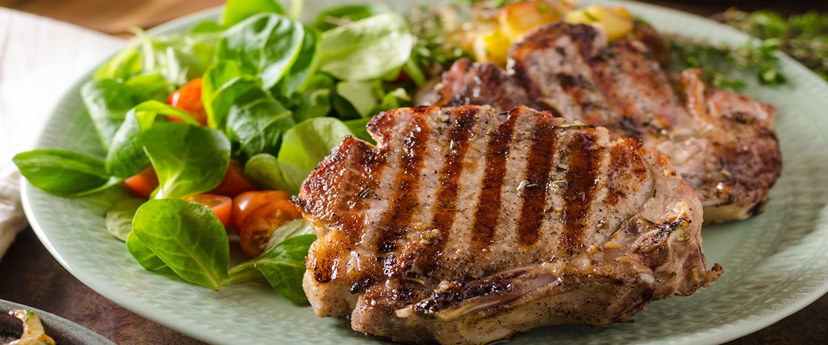 Dijon grilled pork chops