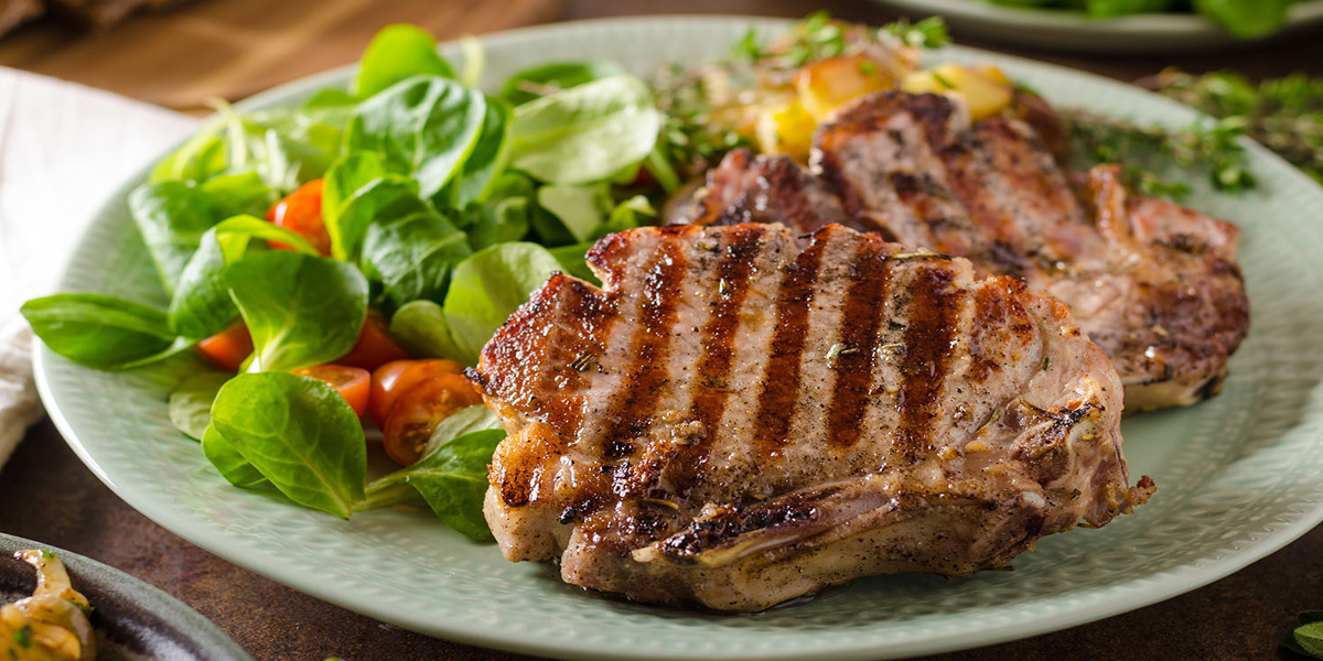 Dijon grilled pork chops