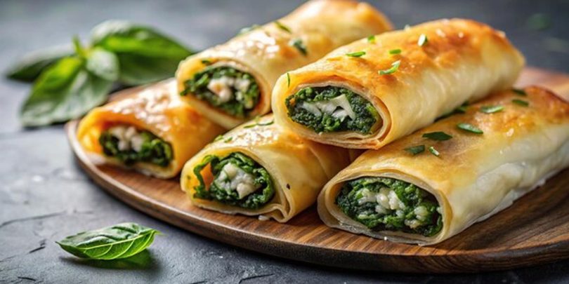 Turkish Borek with Spinach and Feta Cheese Recipe